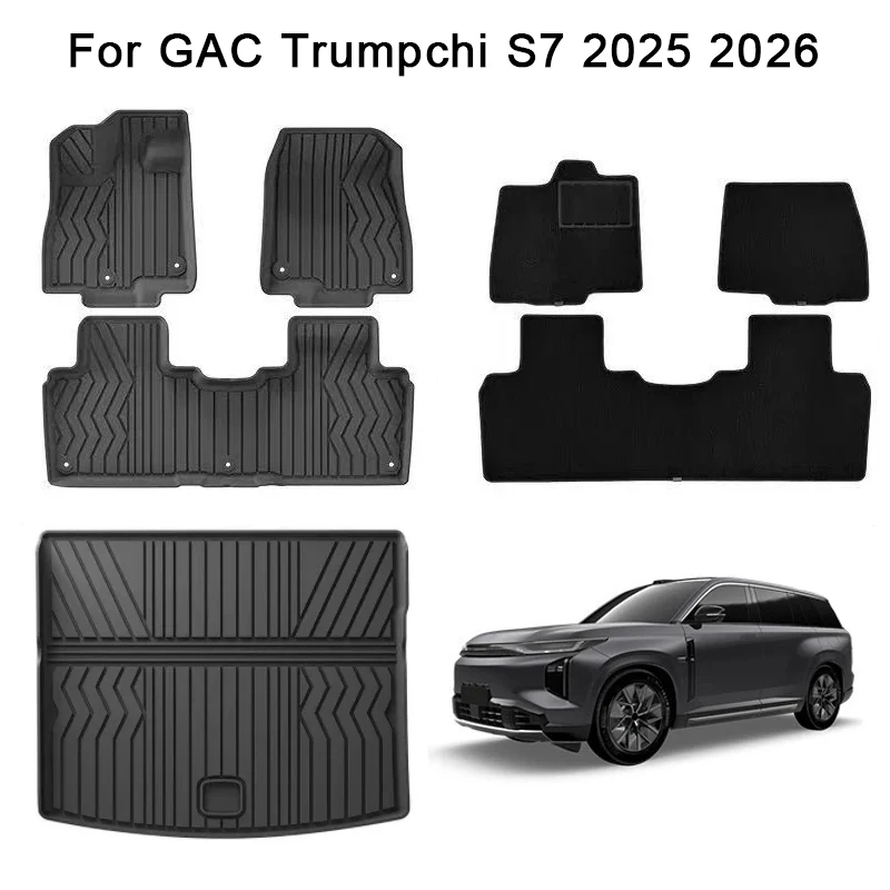 

for GAC Trumpchi S7 2025 2026 Car Floor Mats Trunk Pad TPE 3D Foot Mat Black Left Hand Drive Mats