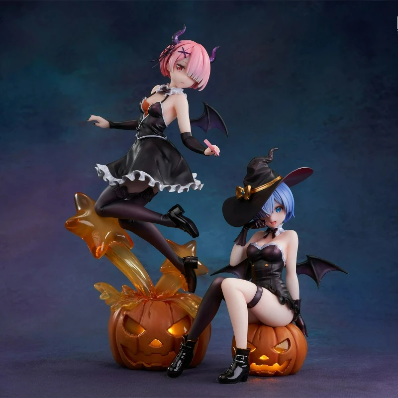 

Genuine AniMester Zero−Starting Life in Another World 1/7 Anime Figure Ram Rem Phantom Night Magic Ver. Cute Gift Collection