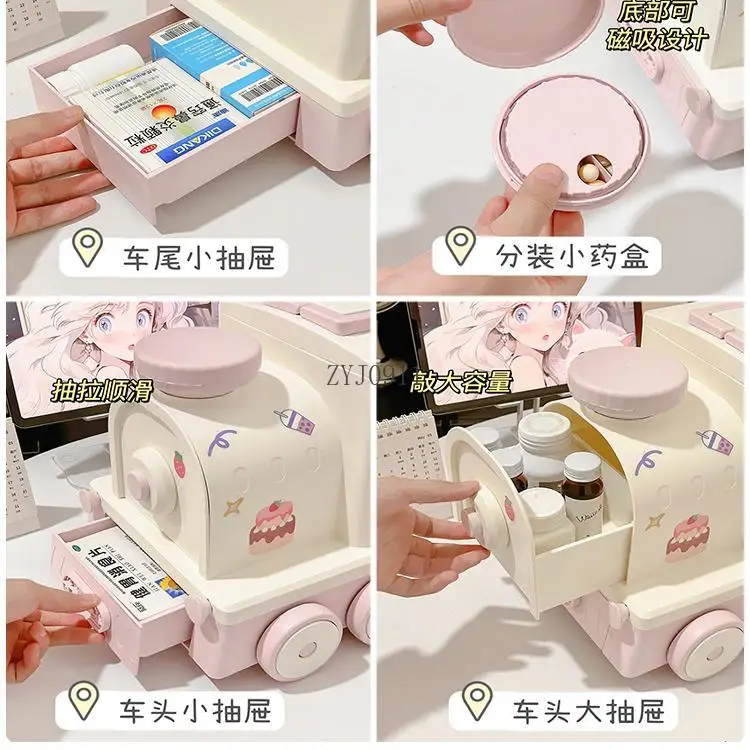 *Medicine Box Storage Box Family Pack Large Medicine Storage Box Portable Portable Household First Aid Kit Medicine