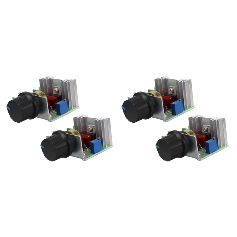 

4 Pcs Speed Controller For AC Motor AC 220V 2000W Thyristor Motor Speed Control Adjustable Power Controller