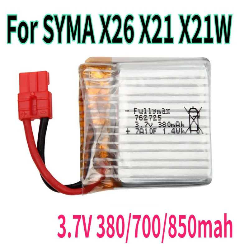 2pcs 3.7V 380mah rechargeable Lipo battery with 5in1 charger for SYMA X26 X21 X21W Battery quadcopter Quadcopter spare parts