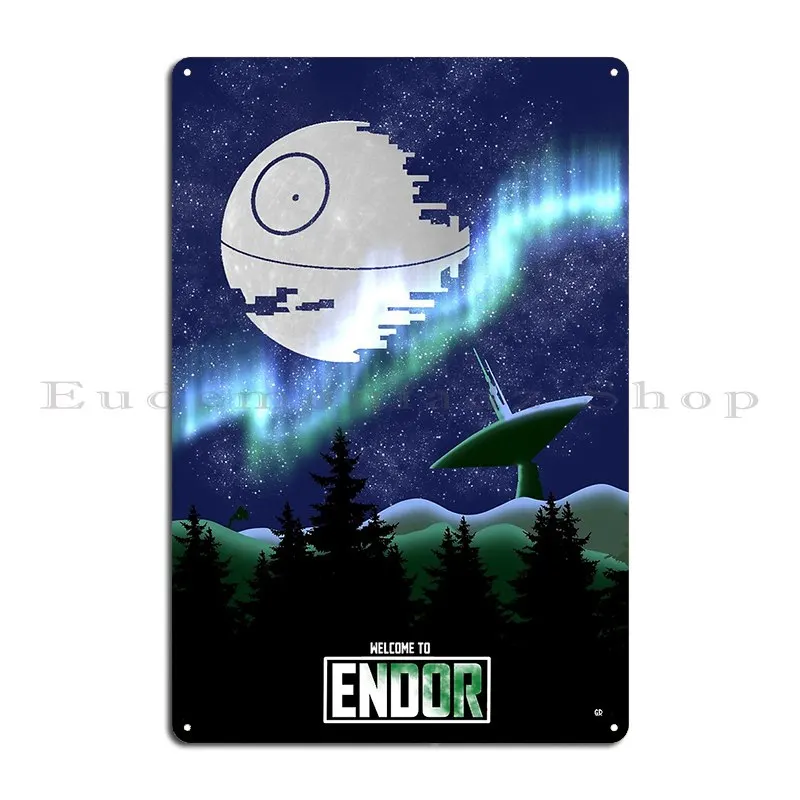 Minimalist Movie Poster Classic Poster Endor Night Metal Sign Plaques Design Pub Personalized Wall Pub Tin Sign Poster