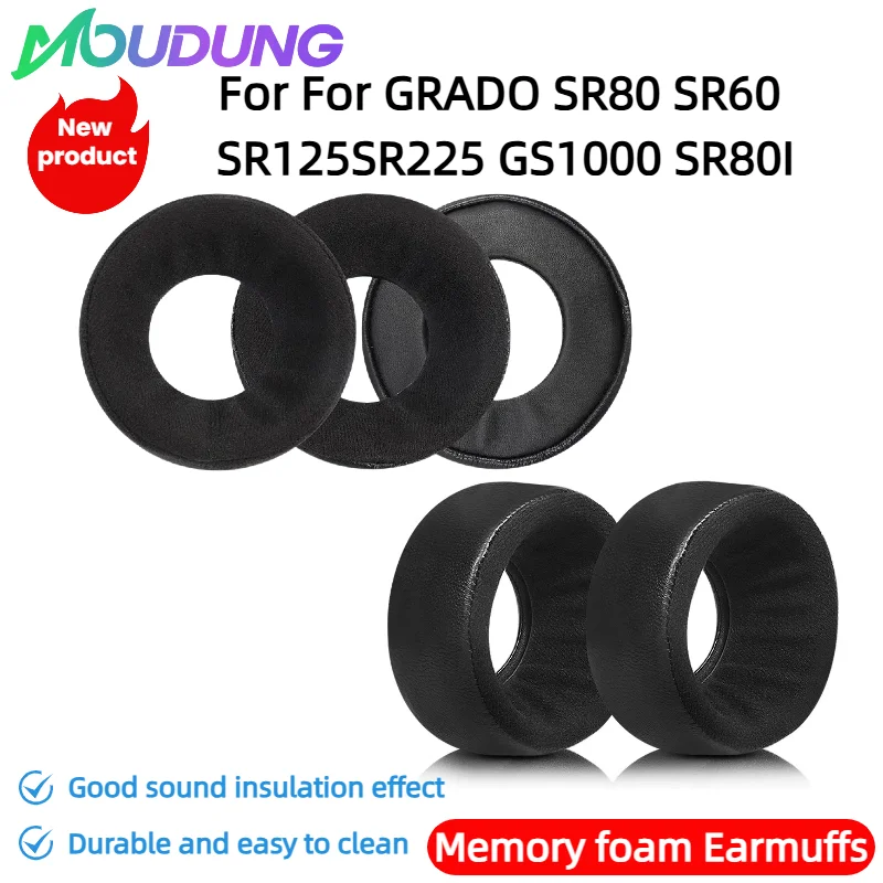 

MOUDUNG Replacement Earpads Memory Foam Ear Cushion Cover For GRADO SR80 SR60 SR125SR225 GS1000 SR80I Gaming Headset Ear Pads