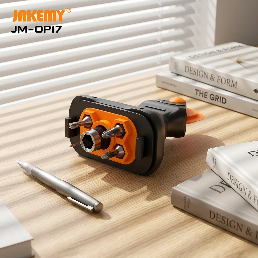 JAKEMY JM-OP17 9-in-1 Multifunctional Roller Screwdriver Tool CR-V Steel Phone Opening Repair Kit for iPhone Samsung