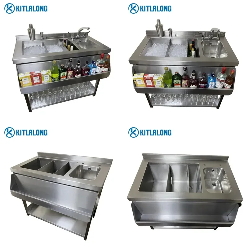 for Kittralon Stainless Steel Cocktail Bar Station Compact High American Standard Bar Equipment Bartender Tool Set Home Party