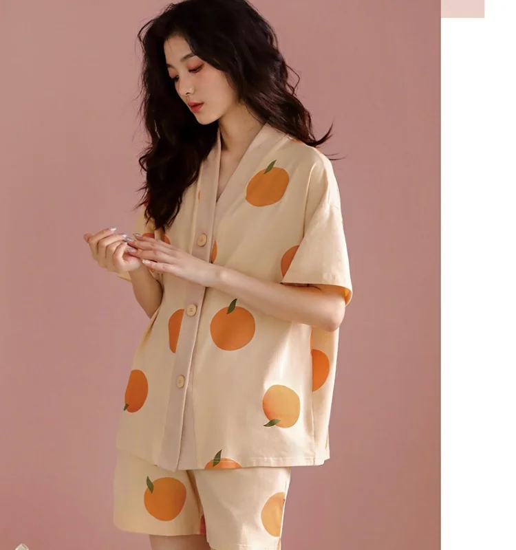 Plus Size 5XL 150KG Women Summer Sleepwear Coat V Neck Short Sleeve Tops and Shorts Pajamas Sets For Women Big Size Home Wear