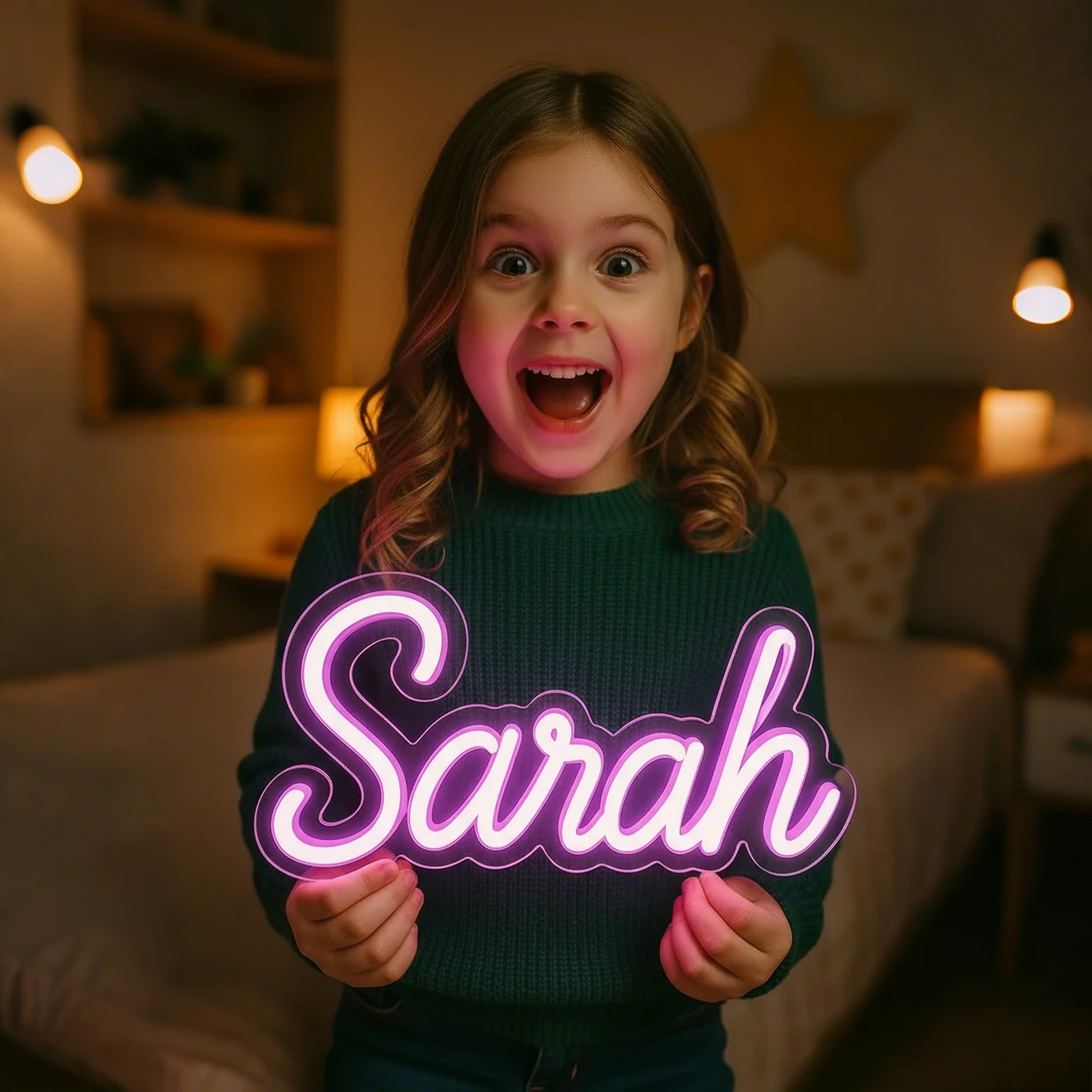 Custom Name Neon Signs Dimmable LED Night Light, Personalized Wall Art Lighting Decor for Bedroom, Bar, café, Wedding & Birthday