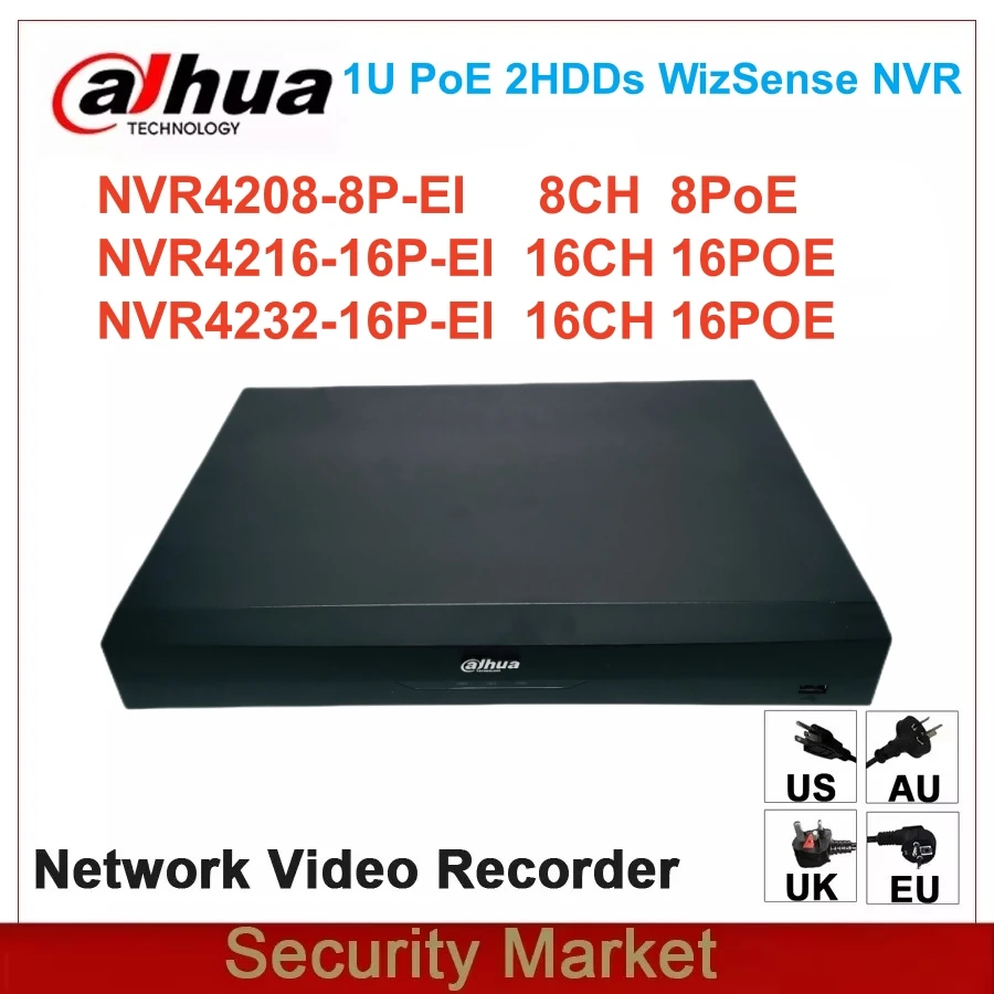 Original Dahua NVR4208-8P-4KS3 NVR4216-16P-4KS3 NVR4232-16P-4KS3 8/16/32 Ch POE 4K&H.265 Network Video Recorder