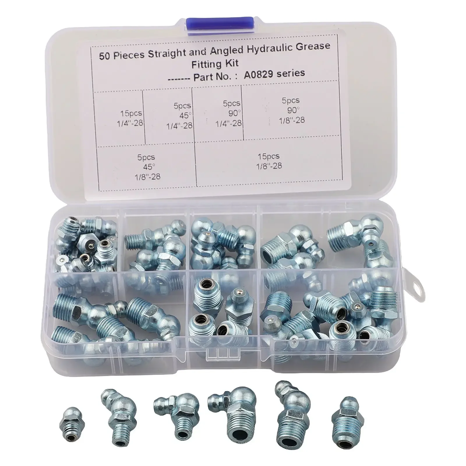 

Flexible and 50Pcs Hydraulic Grease Nipples with Multiple Angles to Facilitate Efficient Equipment Maintenance Tasks