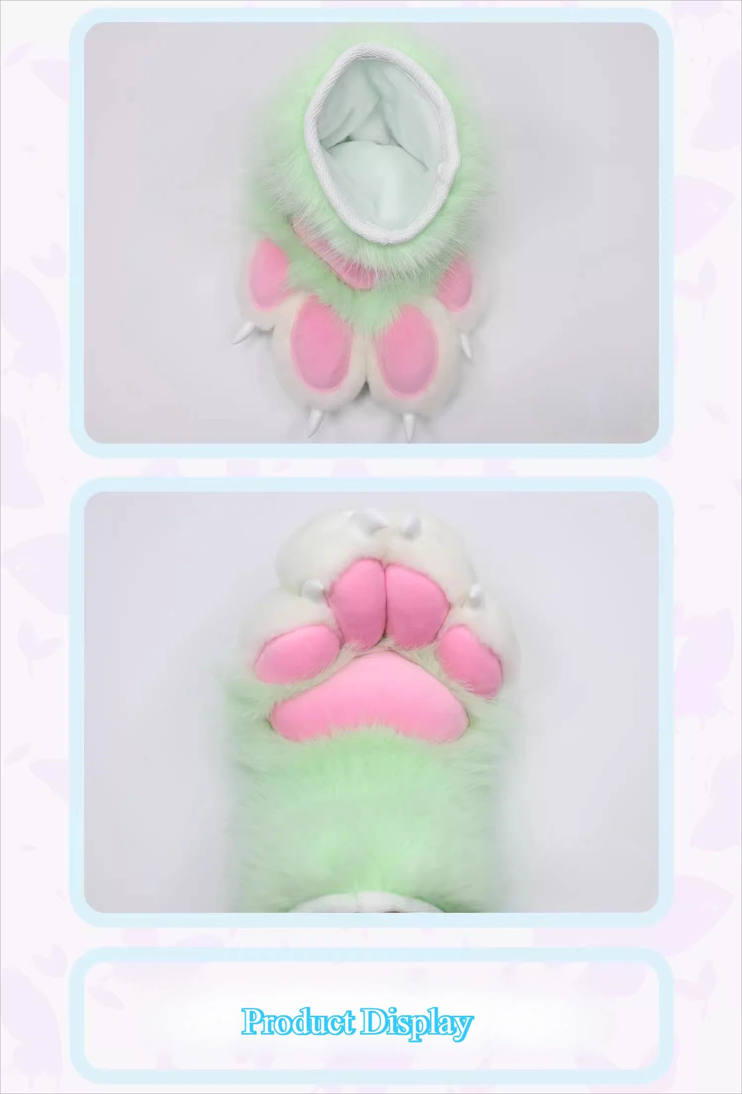 21 Colour Plush Furry Cat Claw Gloves Fursuit Animal Fox Paws Halloween Cosplay Costume Accessories Performance Props Kid Gift
