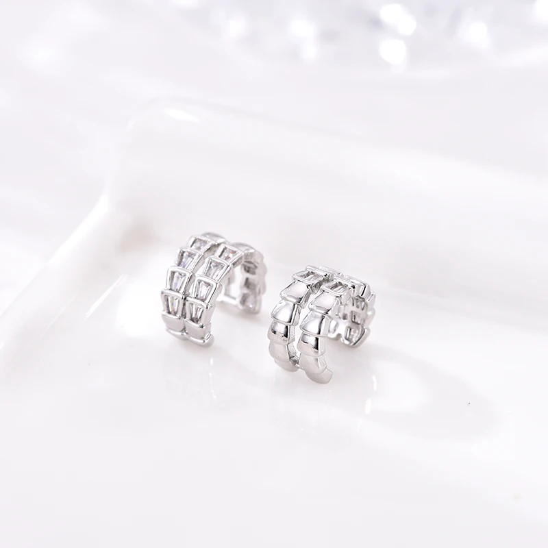 Neue Doppel Hoops Exquisite Geometrische Gefälschte Keine Durchbohrten Clip Ohrringe Für Frauen Zirkonia Ohr Clips Elegante Ohr Manschette Ohrringe Schmuck – Detail 6
