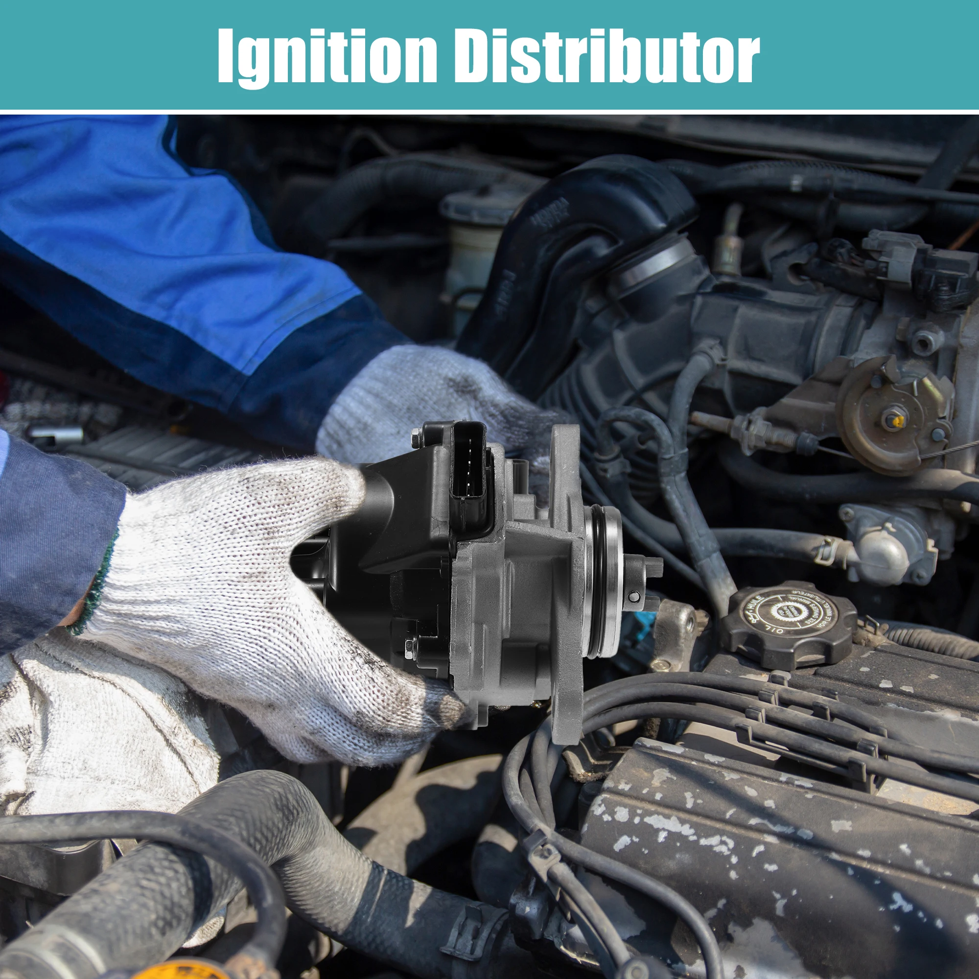 Distributore di accensione di ricambio Uxcell per Nissan Sentra 1995-1999 per Nissan 200SX 1995-1998 muslimw/Cap e rotore