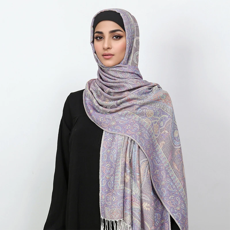 2024 Luxury Brand Autumn Cashmere Jersey Shawl Womens Scarf Warm Winter Scarf Design Printed Womens Muslim Cotton Shawl Scarf