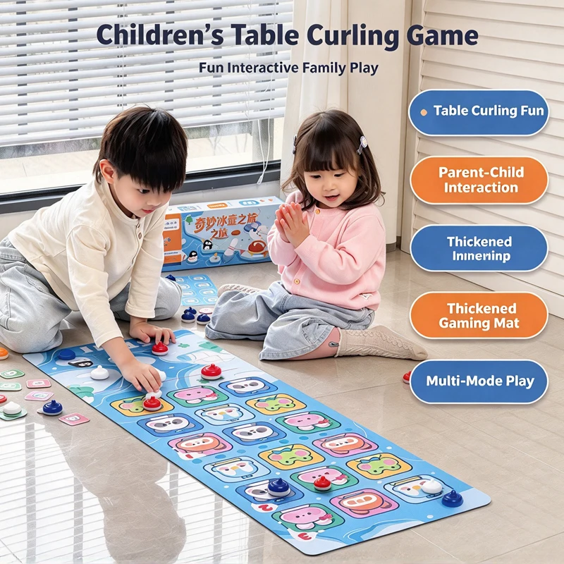 Children's Ice Hockey Board Game Table Curling ball Bowling Indoor Parent-child Interactive Sport Toys for Kids Christmas Gifts