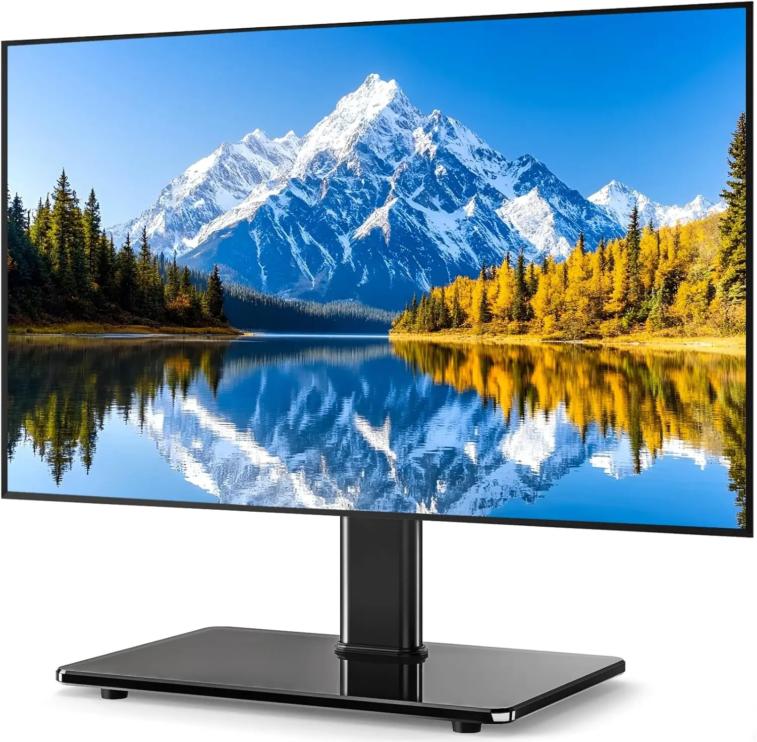 

Universal Swivel TV Stand for 27-60 Inch Screens, Adjustable Height, Tempered Glass Base, Holds up to 88 lbs