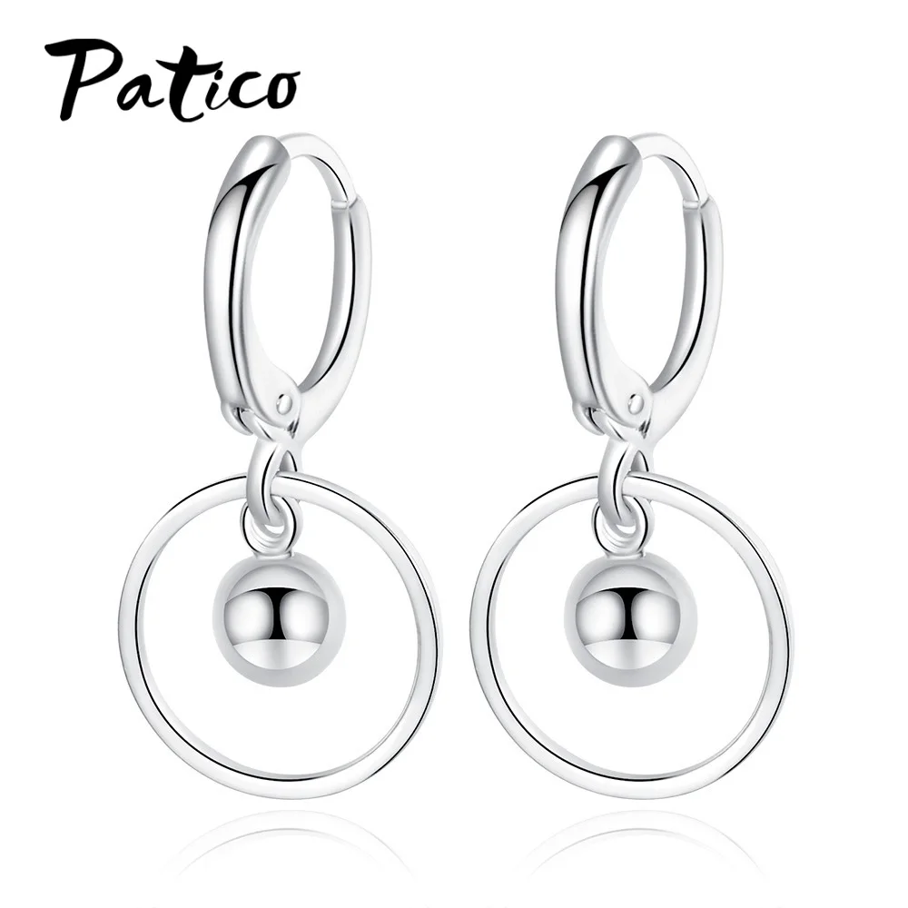 

Fashion Brand Women 925 Silver Needle Big Round Circle Drop Earrings Exquisite Easy Wear Piercing Earrings Korean Jewelry