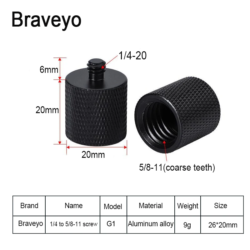 5/8 to 1/4 inch Infrared Laser Level Tripod Conversion Screw Camera Ballhead Mount Adapter Photography Equipment Accessories