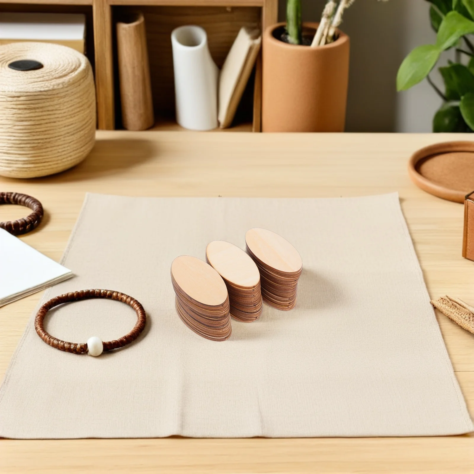 

60Pcs Oval Wood Slices: Unfinished Basswood Craft Ornaments with Smooth Natural Finish for Painting Engraving DIY Home Decor