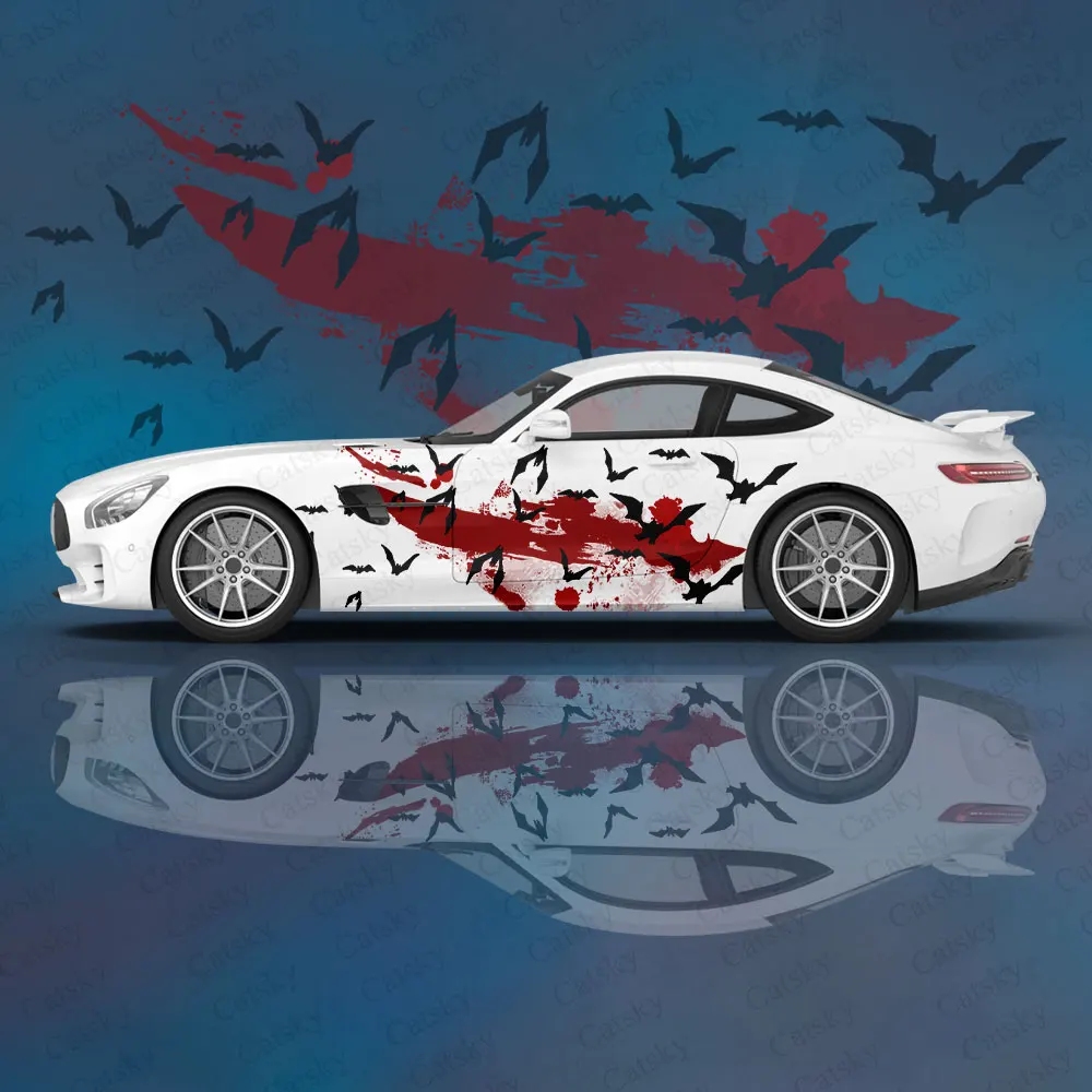 

Кровь летучая мышь тыква боковая наклейка автомобиля украшение, ПВХ водонепроницаемая устойчивая к царапинам наклейка, защита автомобиля, автоаксессуары в подарок