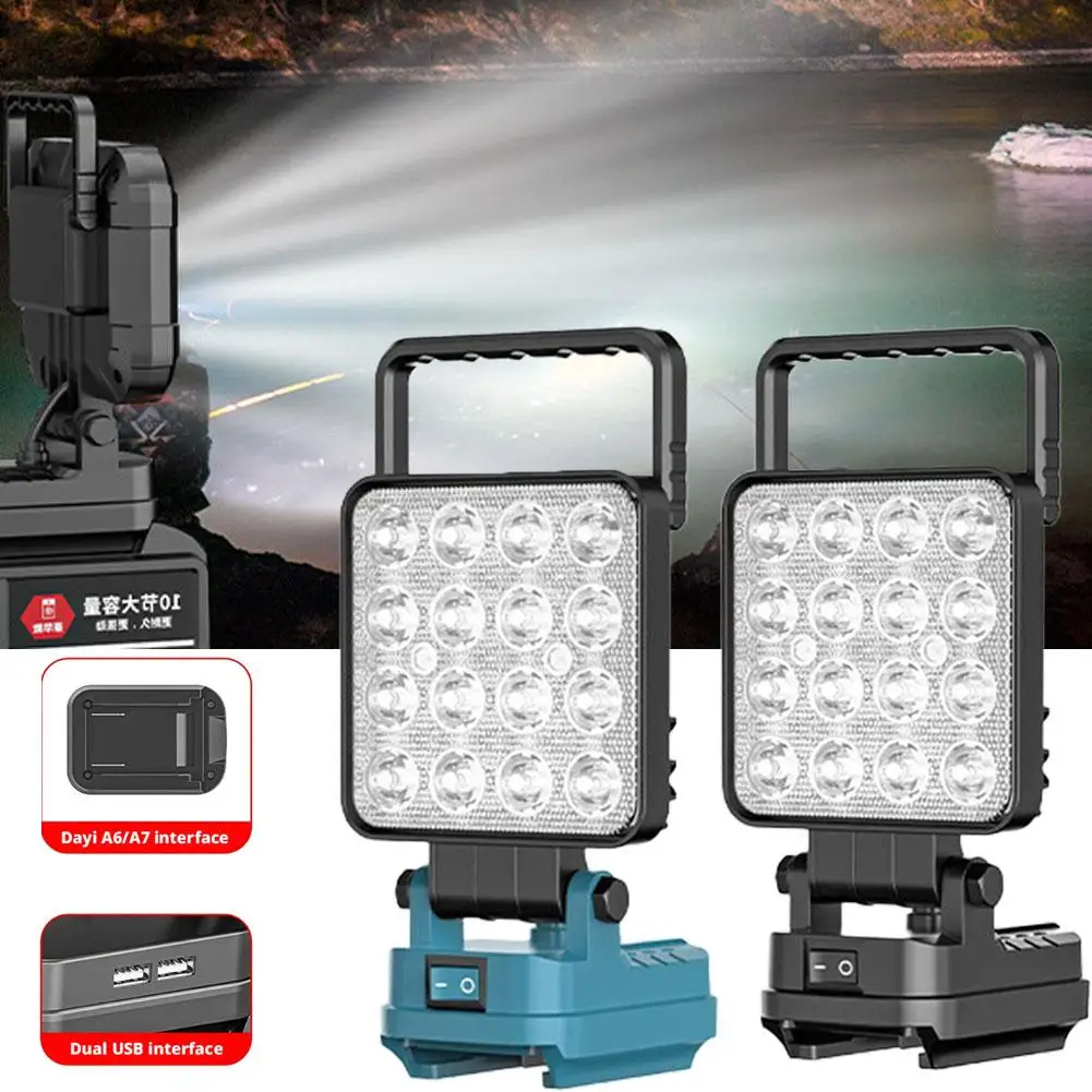 اللاسلكي LED ضوء العمل موقع العمل أداة الأضواء لماكيتا 18 فولت بطارية مصباح كشاف ضوء مصباح يدوي (لا بطارية) Y2K0 #1