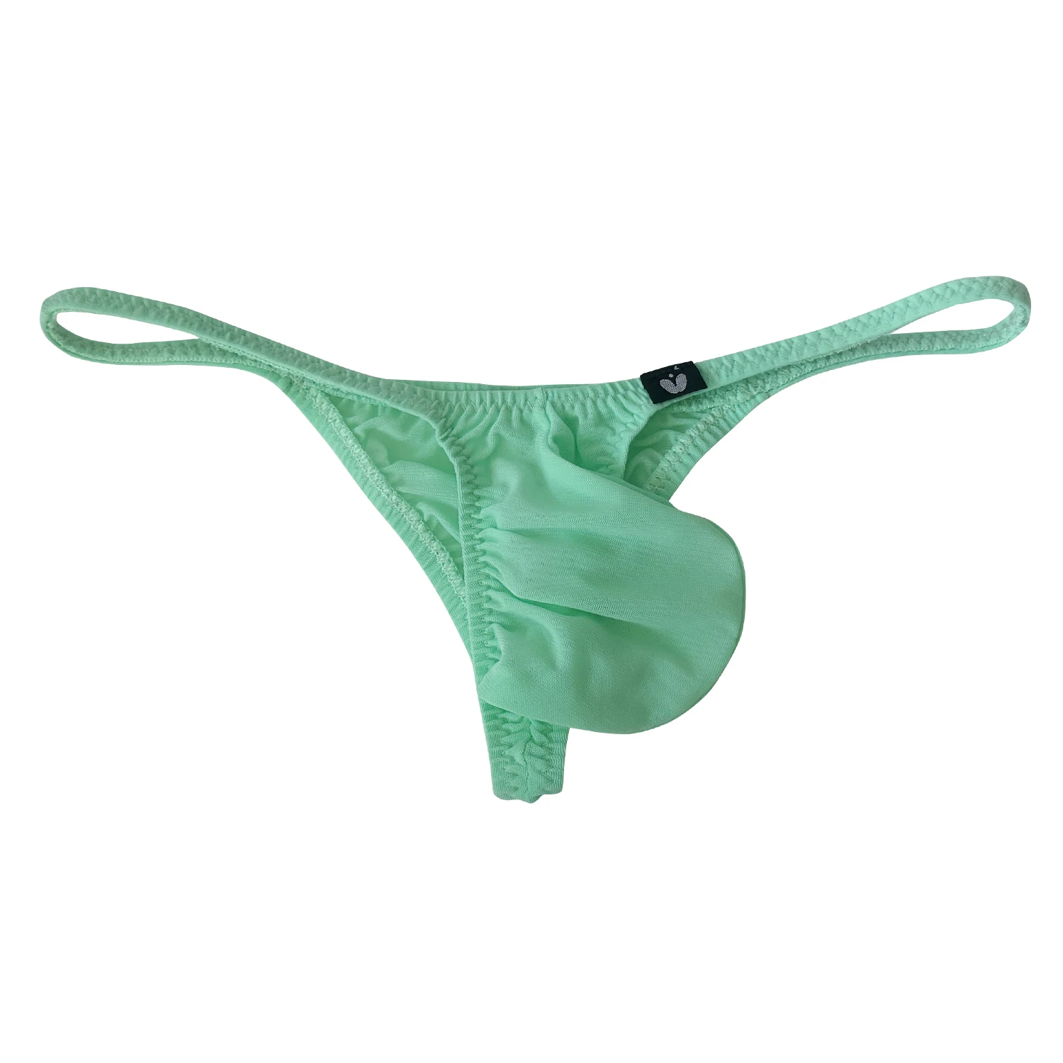 Low-waist Men's Bikini-style Semi-hipped Triangular Underpants Made of Small-sized High-elasticity Dense-mesh Netting Fabric