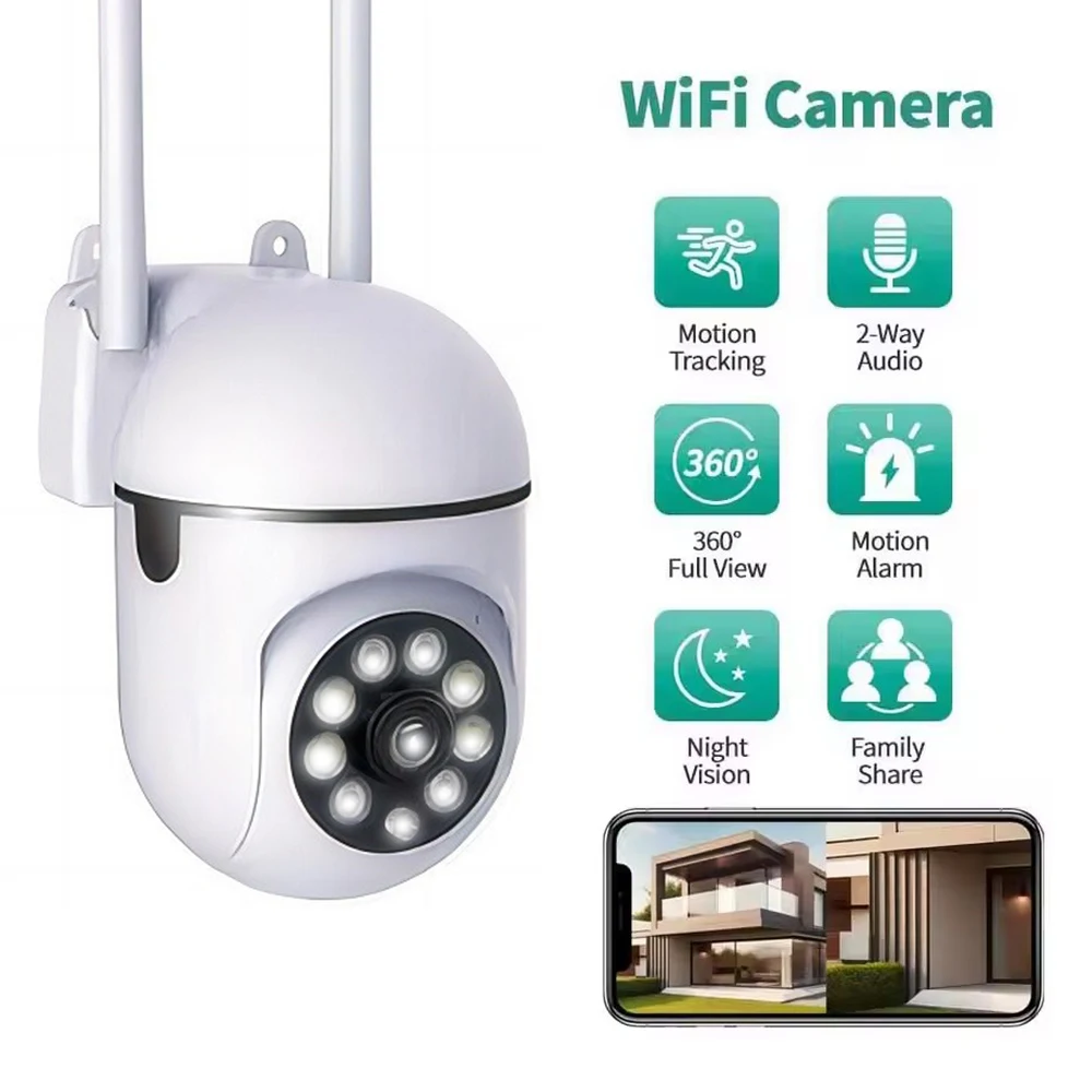 

8MP WiFi IP Camera Color Night Vision HD PTZ Home surveillance Cameras Two-way Audio Motion Tracking Alarm Cam Baby Pet monitor