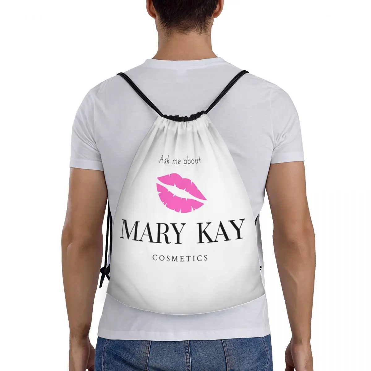 

Ask Me About Mary Kay Backpacks Fashion Portable Drawstring Bundle Pocket Sundries Bag Book Bags For Man Woman Students