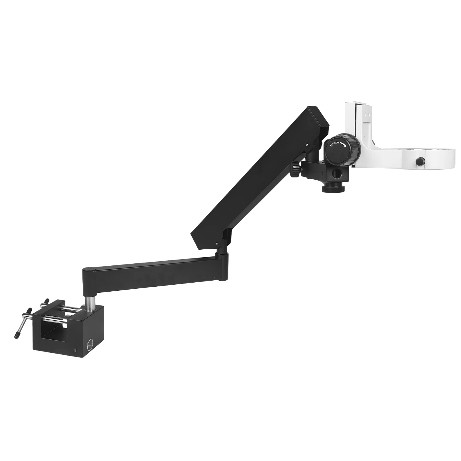 

Articulating Arm Pillar Clamp Holder Bracket with Table Clip Stereo Trinocular Stand Adjusted Up and Down for Digital Microscope