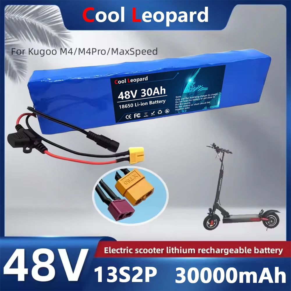 

48V 30Ah 18650 Electric Scooter Battery Pack 13S2P Lithium Ion Batteries,Electric Scooter E-bike Conversion Kit BMS +Charge