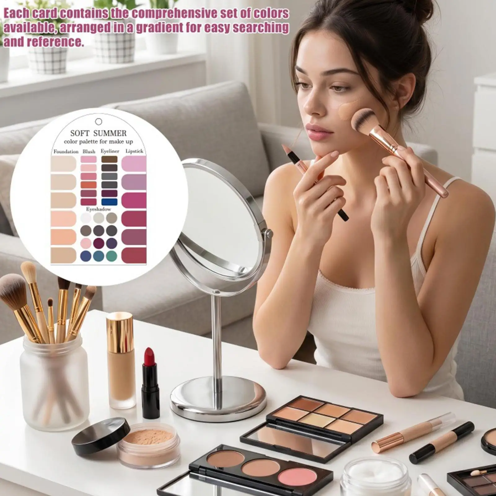 Soft Summer Color Palette Card 2 Pieces Acrylic Seasonal Palette Color Sample Cards Matching Guide for Clothing Makeup Lipstick