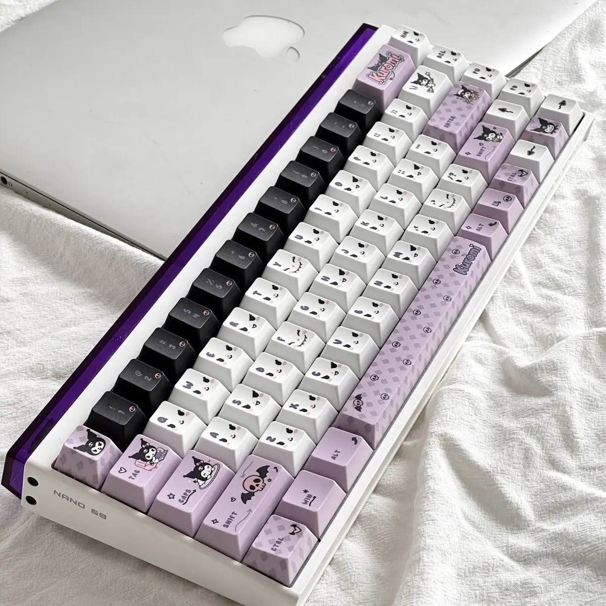 Sanrio Kuromi Purple Pbt Keycaps Set, Dye Sublimation Cartoon Keycaps, 82/83/127 Keys for 60%-100% Mechanical Gaming Keyboard view 4