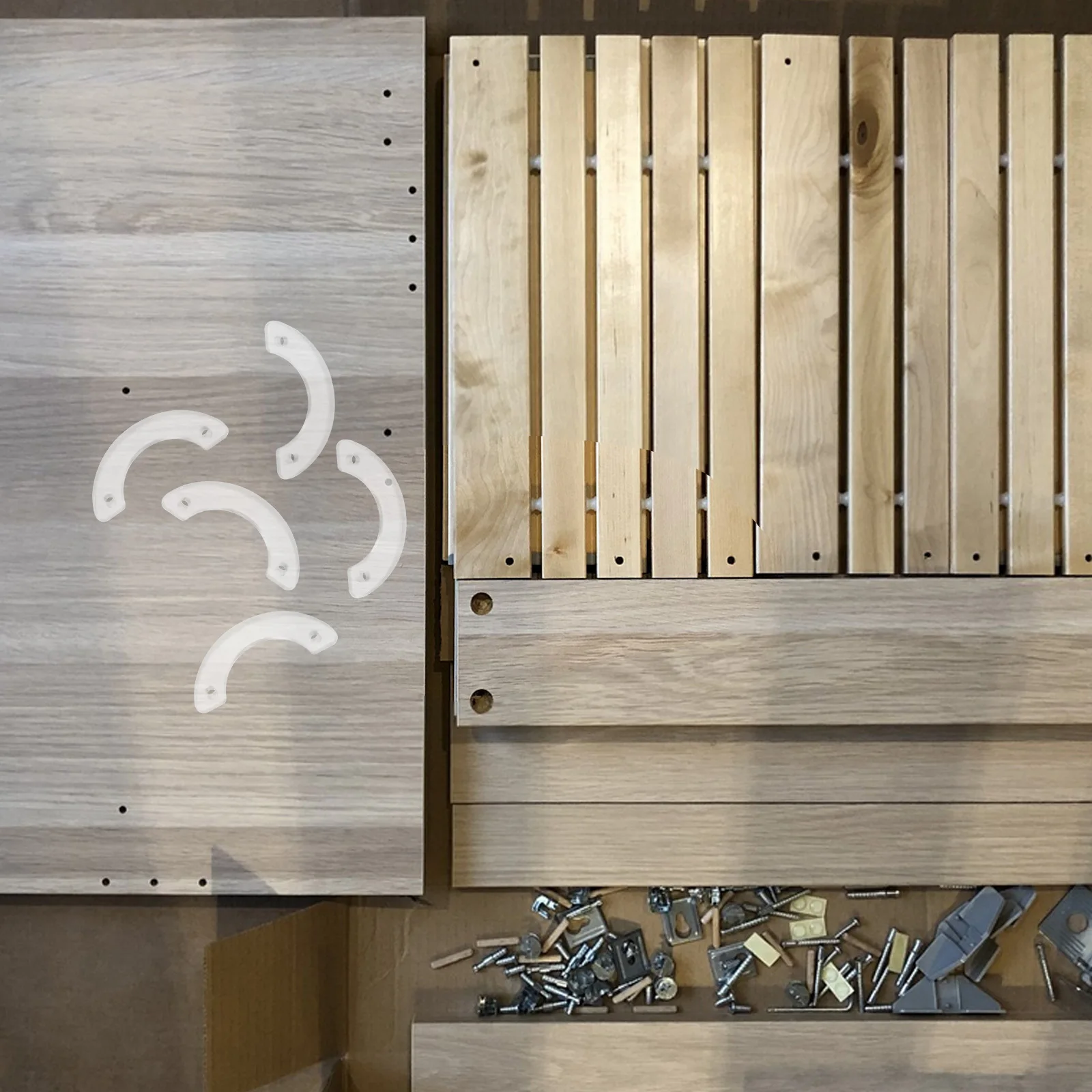 

50pcs Moon-Shaped Slide Stoppers Durable Plastic Drawer Guide Stops Replacement Parts For Bottom Mount Drawers Drawer