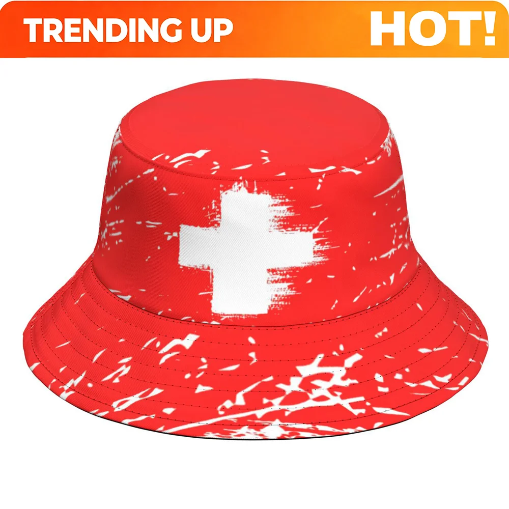 Custom Switzerland Fisherman Hats Free Custom Made Name Number Photo Bucket Cap Nation Flag Ch German Country College