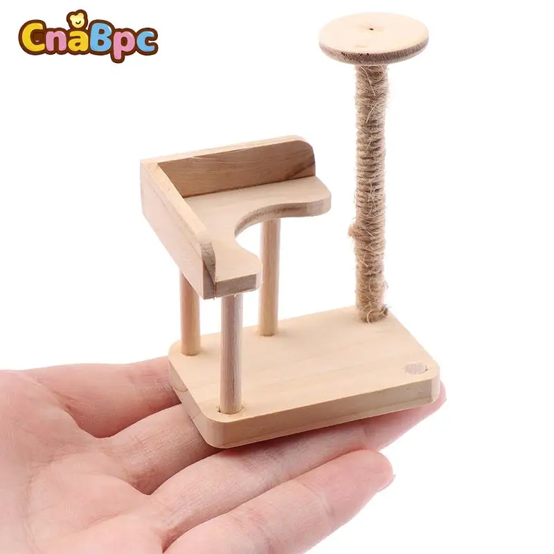 1:12 Dollhouse Miniature Wooden Cat Climbing Frame Pet Furniture Model Doll House Home Decor Accessories Kids Pretend Play Toy