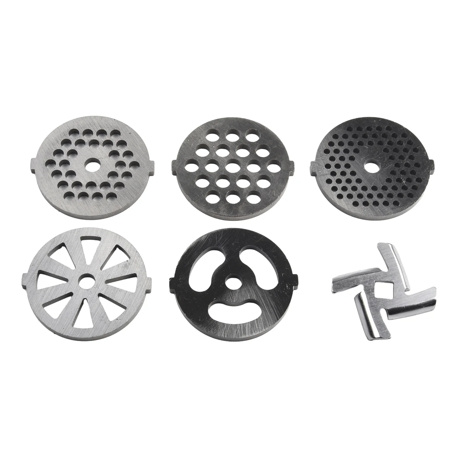 6 PCS Meat Grinder Mixer Plate Discs Stainless Steel Kit Spare Tools Food Grinders Accessories For Kitchen Hand Tools