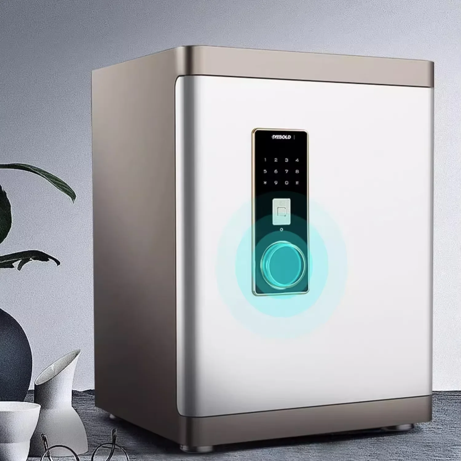 Luxury Office Safe Deposit Box Fingerprint & Big Password Security & Bedside Table Safe Box Used for Both Home and Hotel