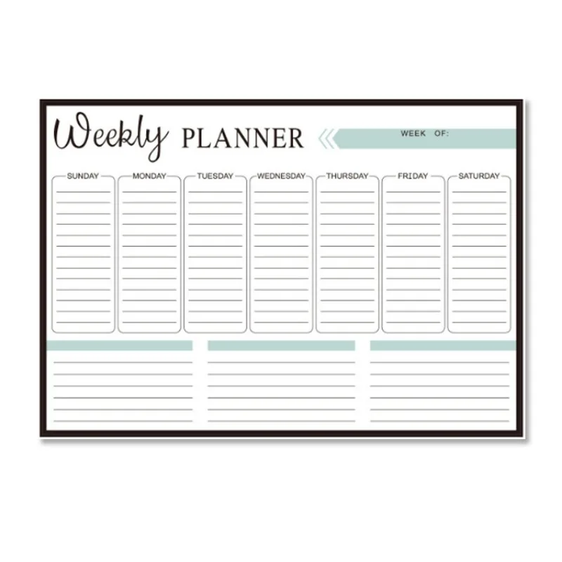 تخصيص المغناطيسي مخطط التقويم مغناطيس الثلاجة قابل للمسح مذكرة مجلس الكتابة ملاحظة لاصق السبورة