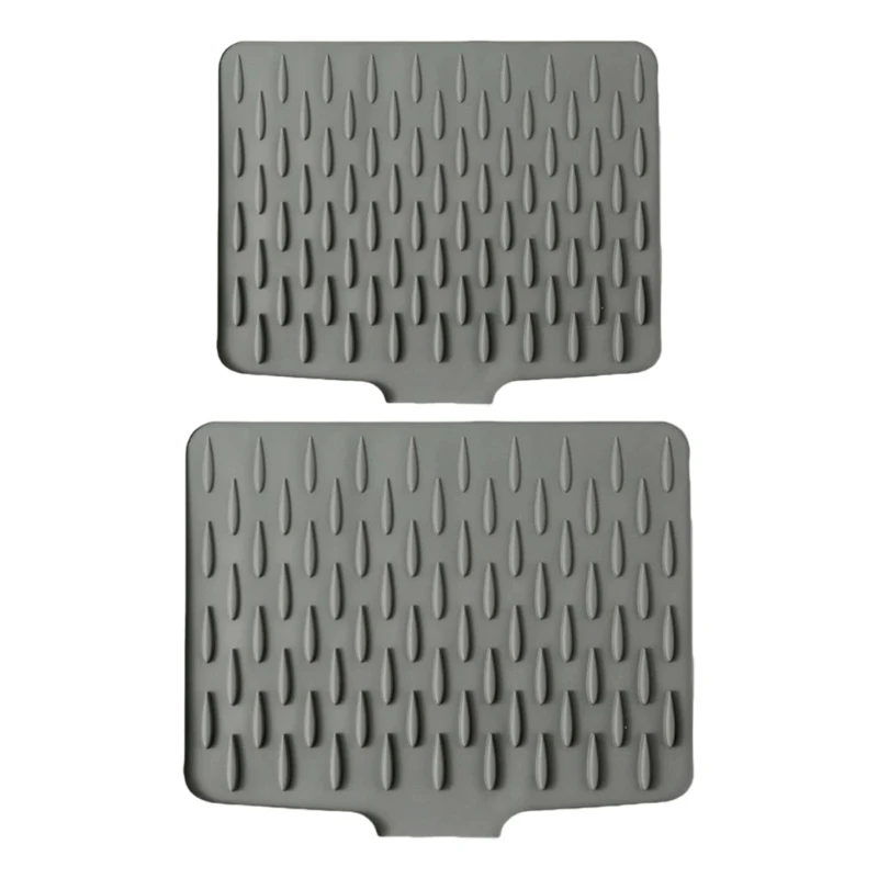 Sloped Silicone Drying Mat For Countertops Heat Resistant Nonslip Drainage Mat Multifunctional Kitchen Tool