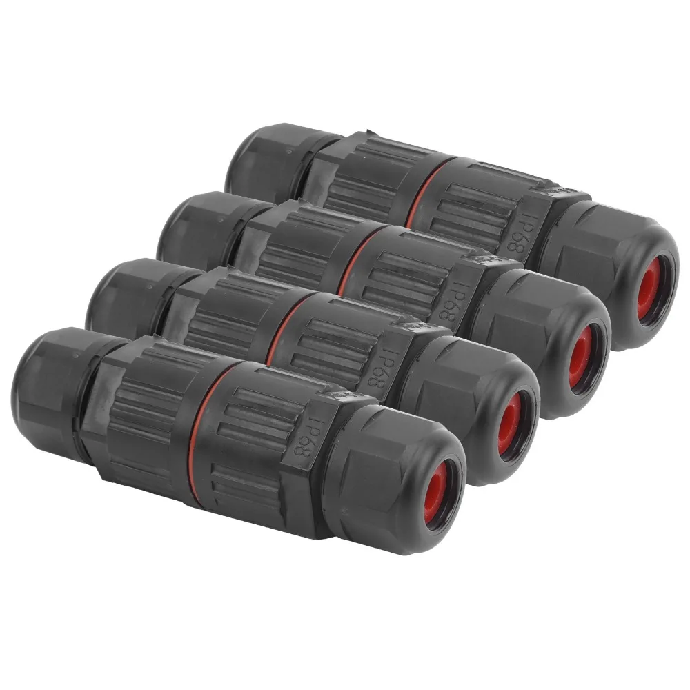 

4 шт. прочный 3-контактный электрический разъем 1 в 1, водонепроницаемая защита кабеля, клеммная колодка, садовые фонари