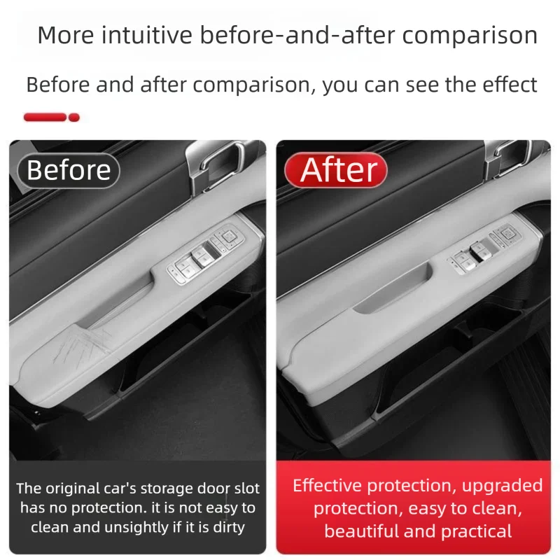 For BYD Ti7 Leopard Titanium 7 2025~2027 2026 Car Door Inner Handle Pad Door Lift Panel Silicone Interior Protect Accessories