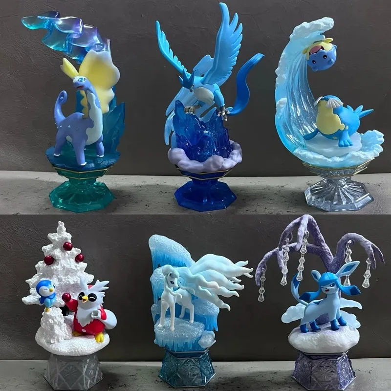 Hot Re-Ment Original Pokemon Diamond Dust Collection Blind Box Ice Type Collectible Anime  Toy Alolan Ninetales & Glaceon Gift view 3