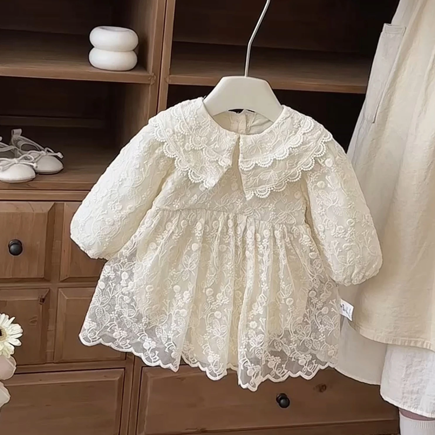 LILIGIRL Baby Clothes  Spring and Autumn New Baby Girl's Dress Lace Bag Fart Clothes Banquet Princess Dress