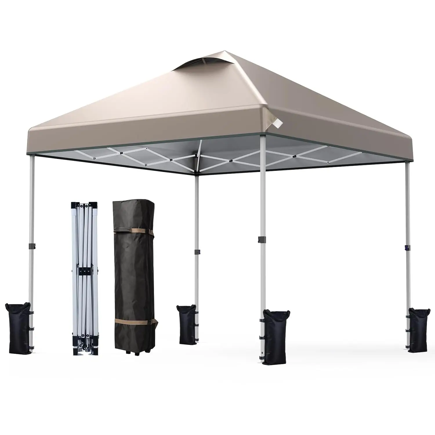 

10x10 Pop Up Canopy Tent with Sand Bags Sun Shelter Patio Picnic Camping Freestanding Easy Setup White, Customized