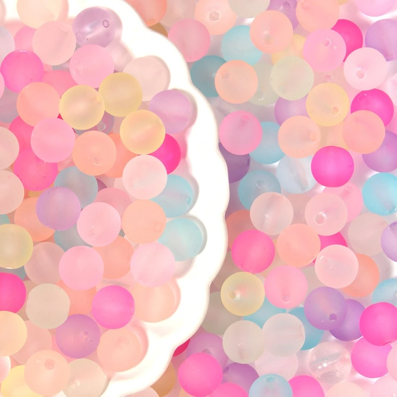 8-16mm Bunte Mattierte Acrylperlen, Lose Perlen mit Bohrloch für DIY-Bastelarbeiten, Ornamentherstellung, Kleidung, Nähzubehör – Detail 3