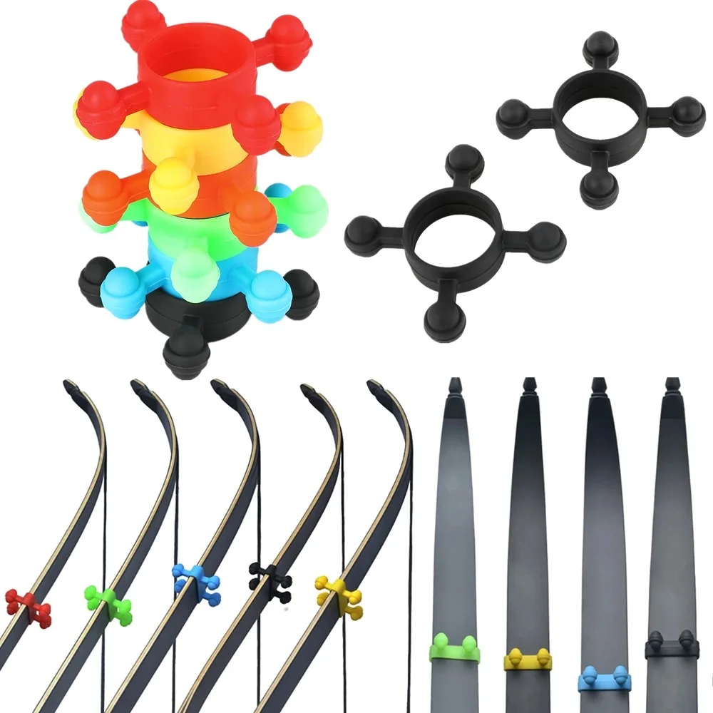 

1 Pair Recurve Bow Limbs Shock Reduction Pads Soft Silicone Dampeners Shock Absorbers for Improved Bow Target Shooting Accuracy