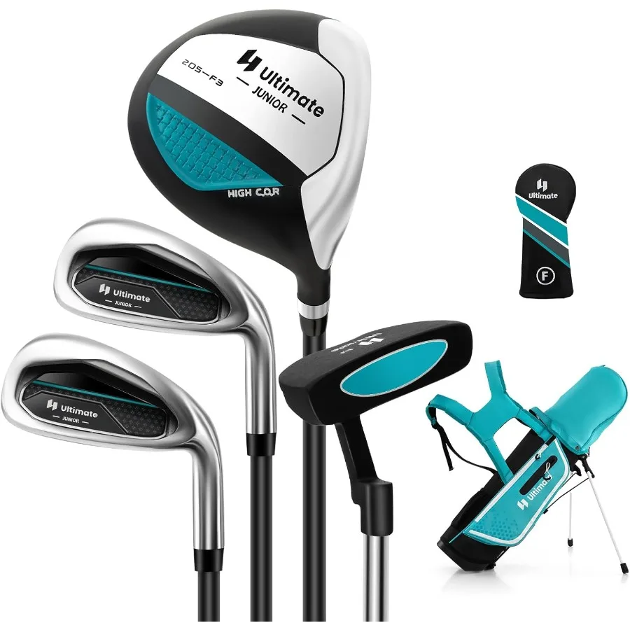 اليد اليمنى جونيور مجموعة نادي الغولف الكاملة لعمر 57 مع 205CC 3 الممر الخشب 7 و S مكاوي مضرب غطاء رأس المطر هود جولف St #1