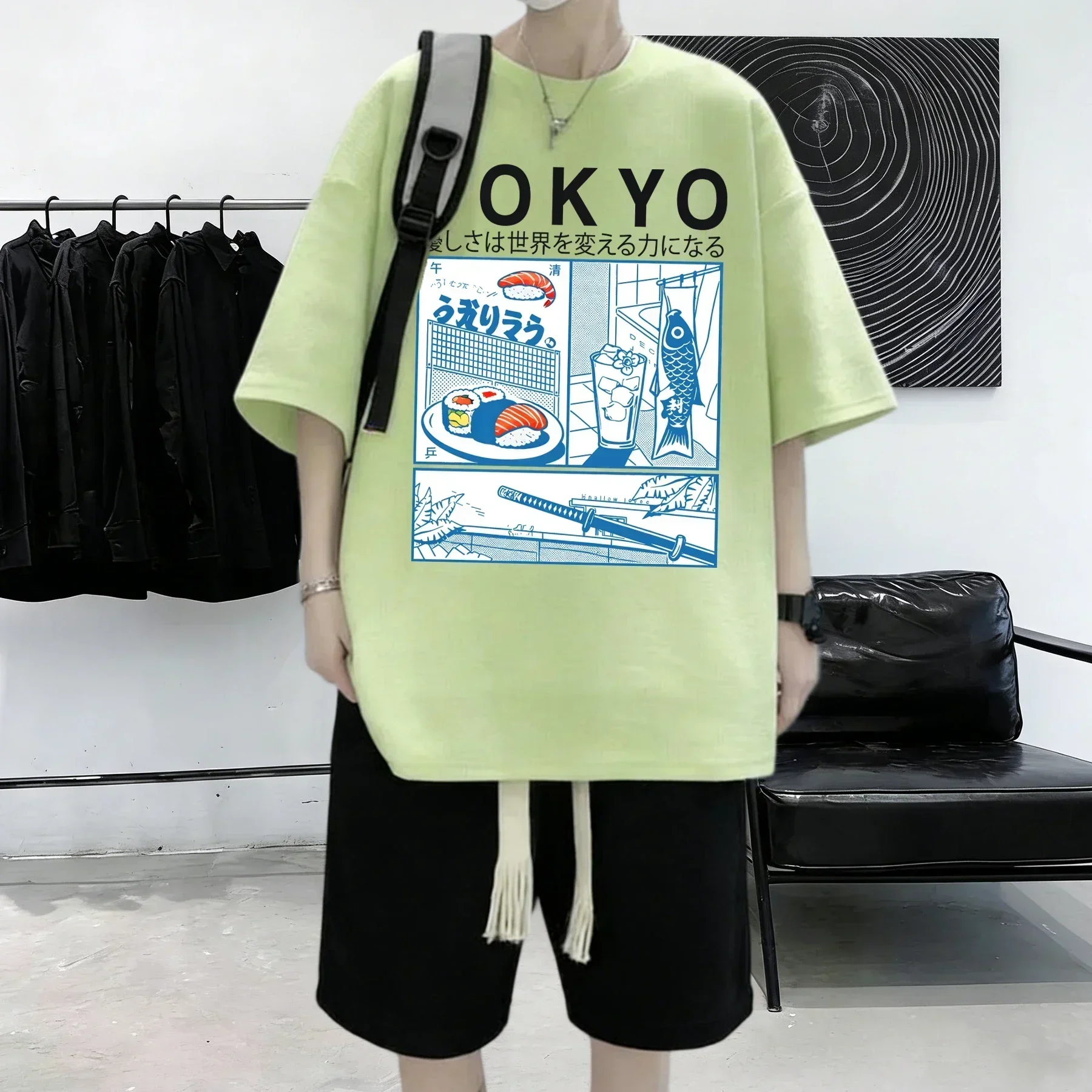 Sushi In Tokyo Is Very Fresh Prints Men Summer Cotton T-Shirt Daily Soft All-Match Streetwear Office Breathable Short Sleeve