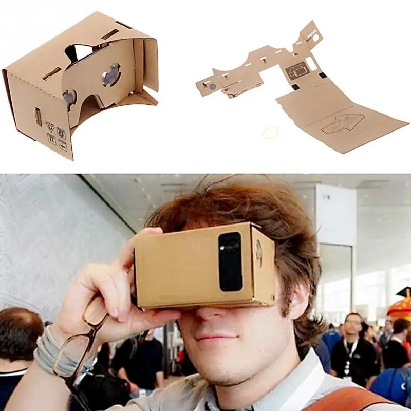 VR Mobile Phone 3D Glasses VR Paper Box For 5.0 inch Screen Google VR 3D Glasses Brand New DIY Google Cardboard Virtual Reality