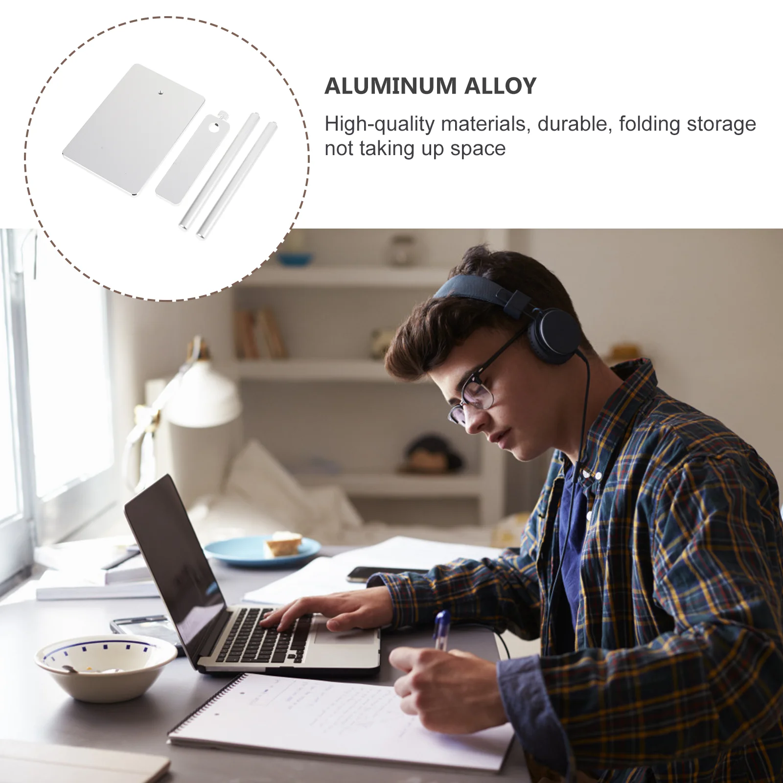 

Silver Desktop Headphone Stand Multi-Functional Holder for All Sizes Earphones Organize Tidy Desks Headset Stand