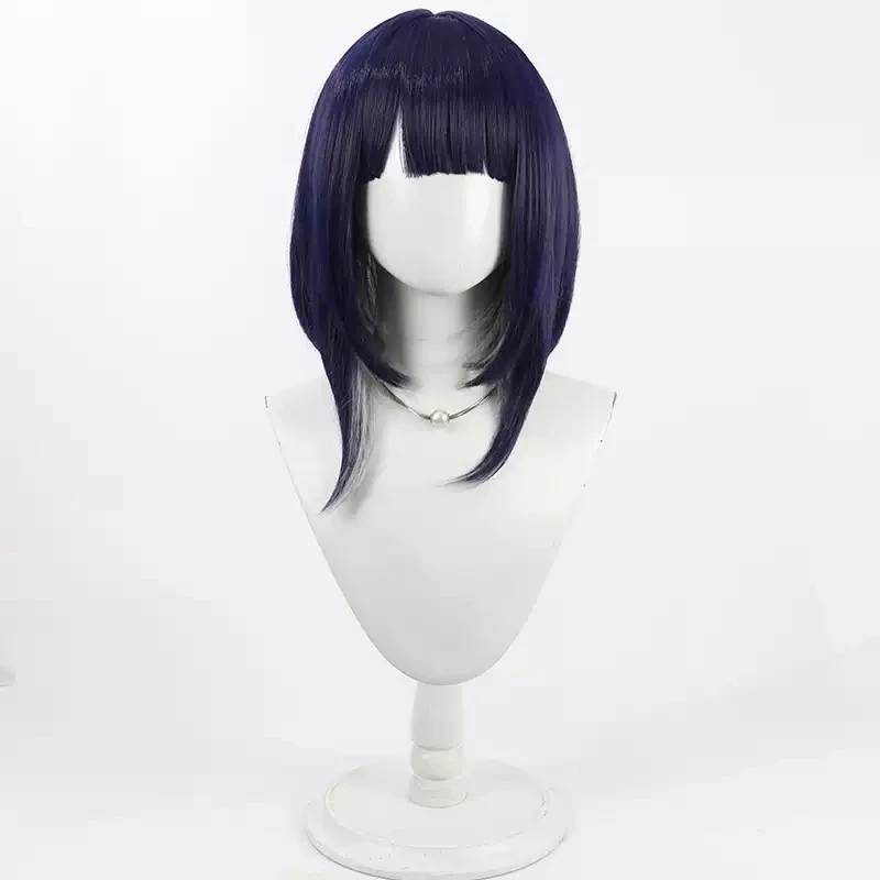 Peluca de Cosplay Ima Tsukumo de cien líneas, pelo corto morado, última Academia de Defensa, fiesta de Halloween, pelucas de utilería de Carnaval para mujeres y niñas